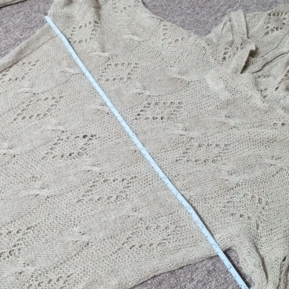 Treasure and Bond taupe open knit hoodie